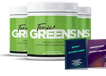 TonicGreens bottles with bonus books